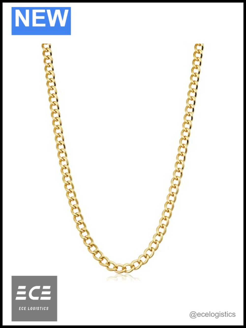 Solid 14K Yellow Gold Filled Miami Cuban Chain Necklace for Men and Women